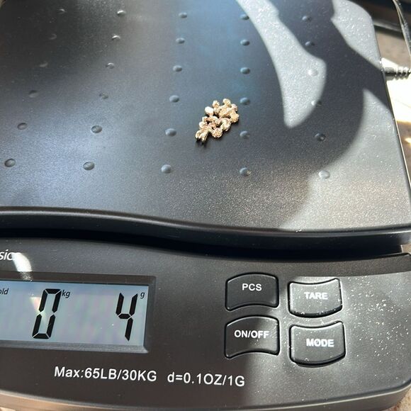 14K Gold Two Diamond Channel Set And Nugget Design Rectangular Pendant Unisex - Picture 11 of 11